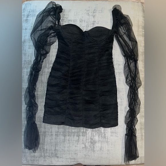 Fashion Nova Mesh Sleeve Mini Dress - Picture 2 of 2